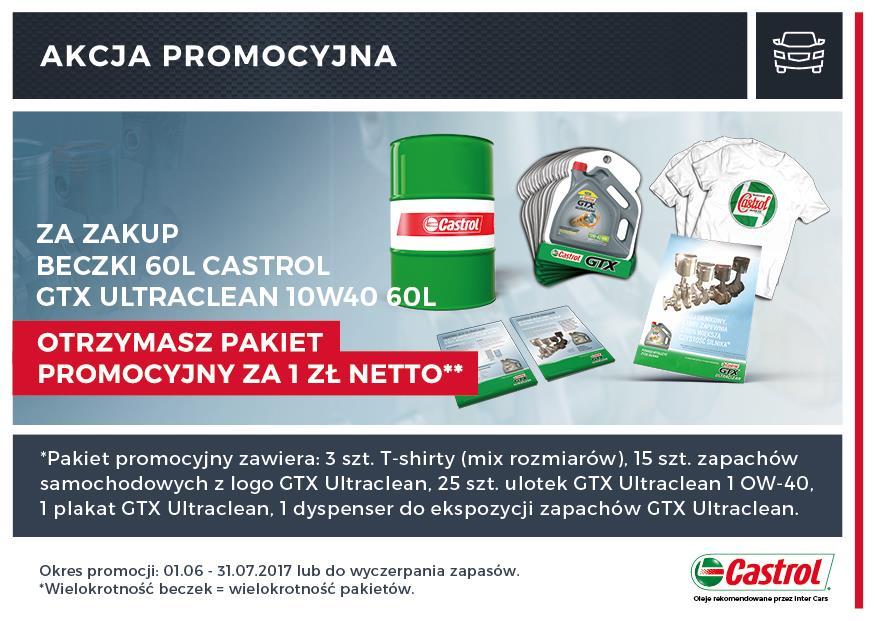 Olej Castrol Za zakup oleju Castrol GTX ULTRACLEAN 10W40 60L, w