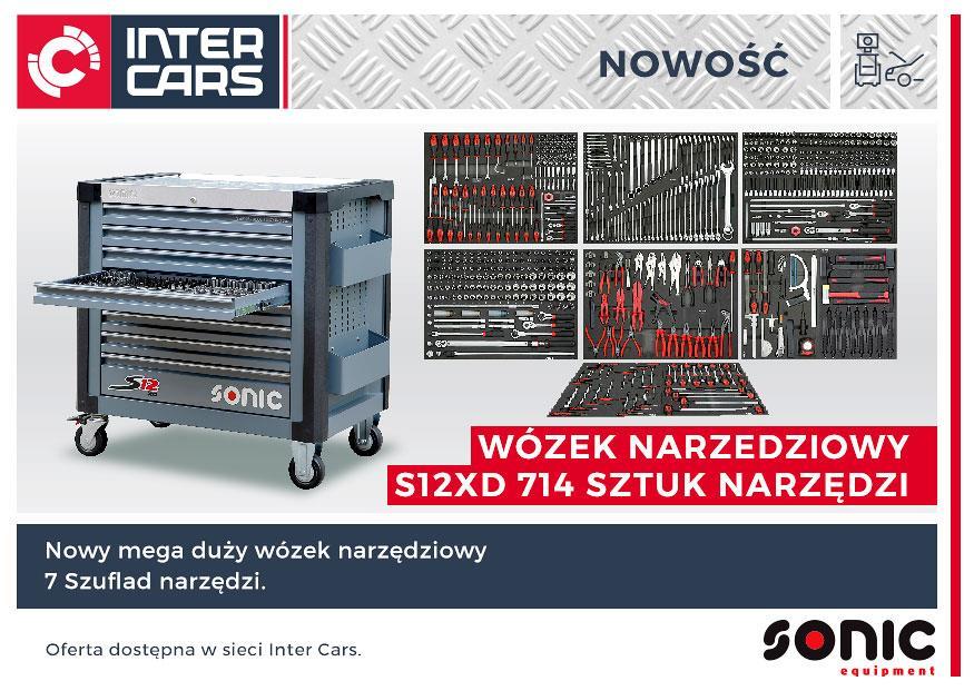 Nowy mega duży wózek narzędziowy z 714 narzędziami Najnowszy wózek SONIC S12XD to powiększona wersja wózka S12 z oznaczeniem XD gdzie głębokość szuflady to aż 570 mm a