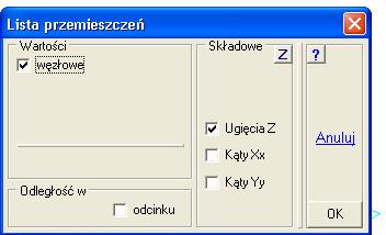 ABC wersja 6.2 W zadaniu Duze_Osiadanie (katalog \Przyklady _Plyt) moŝna zobaczyć całkowite przemieszczenia modelu. Na takim obrazie nie będzie widać ugięć modelu.