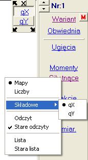 ABC wersja 6.2 49. Przycisk Siły tnące Przycisk Siły tnące pozwala pokazać składową q x i q y siły tnącej.