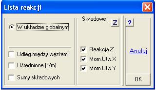 Na planszy profilu odczytu będzie moŝna wybrać składowe, które będą odczytywane.