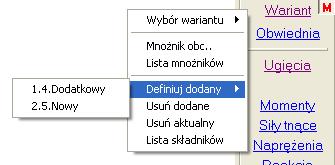W polu MnoŜniki planszy MnoŜniki i Atrybuty moŝna wprowadzić mnoŝniki obciąŝenia. W programie wprowadzono dwa mnoŝniki, dla wartości dodatnich i wartości ujemnych.