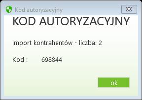 6. Import kontrahentów Podczas importu: w serwisie IBF wykonaj wszystkie czynności dotyczące importu kontrahentów; w aplikacji kliknij w przycisk Pokaż kod; wskaż w oknie Wybór certyfikatu pożądany