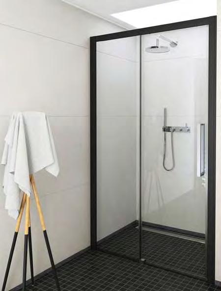 LINE drzwi przesuwne do wnęki 120 cm, wysokość 205 cm, profil czarny.