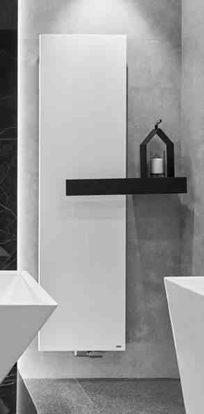Grzejnik 1400 x 450 mm, Moc: 590 W, Kolory: Black Quartz lub White Quartz.