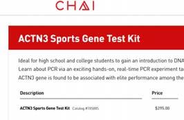 3. Testy Komercyjne testy genetyczne w sporcie istnieją od 2004 r. Opierają się one na 10-20 genach związanych z fenotypem sportowca. DNAfit.