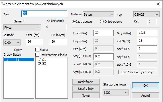 Wybierając ponownie polecenie Modelowanie >> Powierzchnia3D >> Siatka i zauważ, że Siatka 3D zawiera podgrupy S1 i S2.
