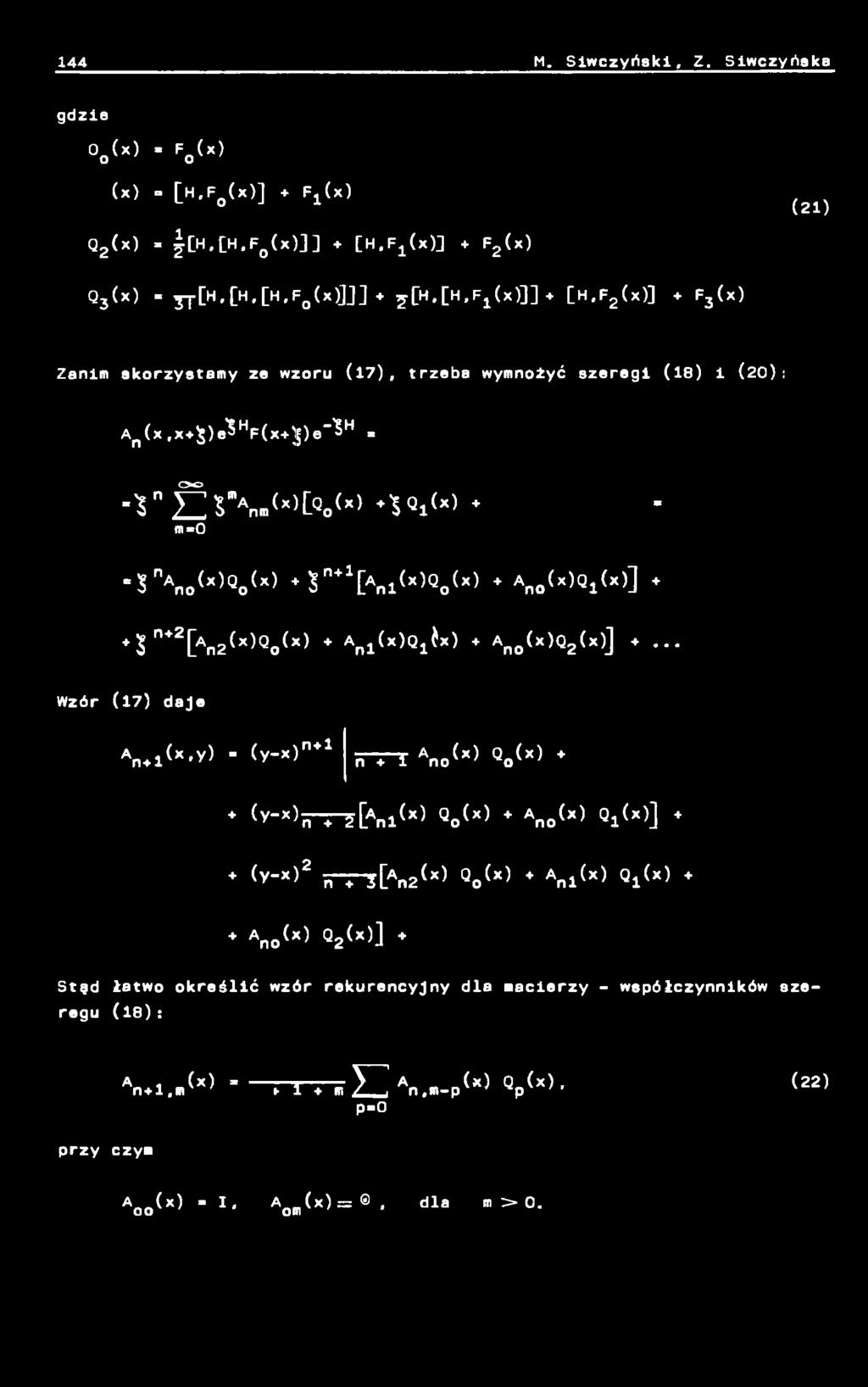 (x>[qo(x) + W X > + m*0 S nan o (x)qo (x) + S n + 1 [A n l (x)qo (x) + A n o (x)ql (x)] + + S n + 2 [A n 2 (x)qo (x) + A n l (x)qi*x) + A n o (x)q2 (x)j +