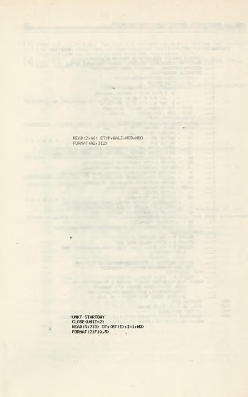40 Z. Garczarczyk FORTRAN IV V02.5 PAGE 002 iuq(20),u1(20),jg(20>,vn(10),jg<20),gt(20> 0005 COMMON UG(20,10),IG(20,10>,NK(20) 0006 DATA A/200*0./,ES/20*0./,JS/20»0./,NTYPa>,NTYP(2>, 0007 0008.