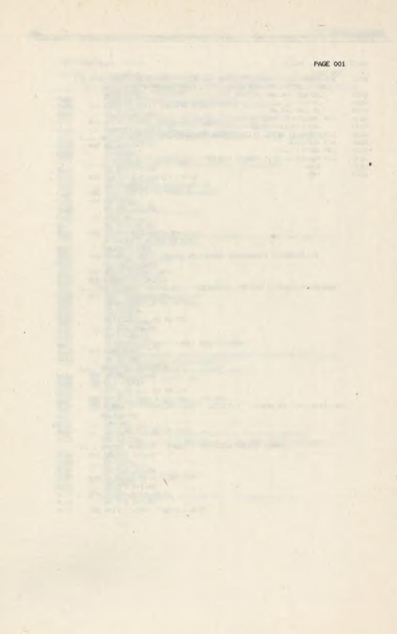 44 Z. Garczarczyk FORTRAN IM 002.5 C... PODPROGRAM OBLICZANIA PRADOW I RÓŻNICZKOWYCH KONDUKTANCJI C... REZYSTORÓW NIELINIOWYCH 0 CHARAKTERYSTYKACH J(U) INTERPOLOWANYCH C.