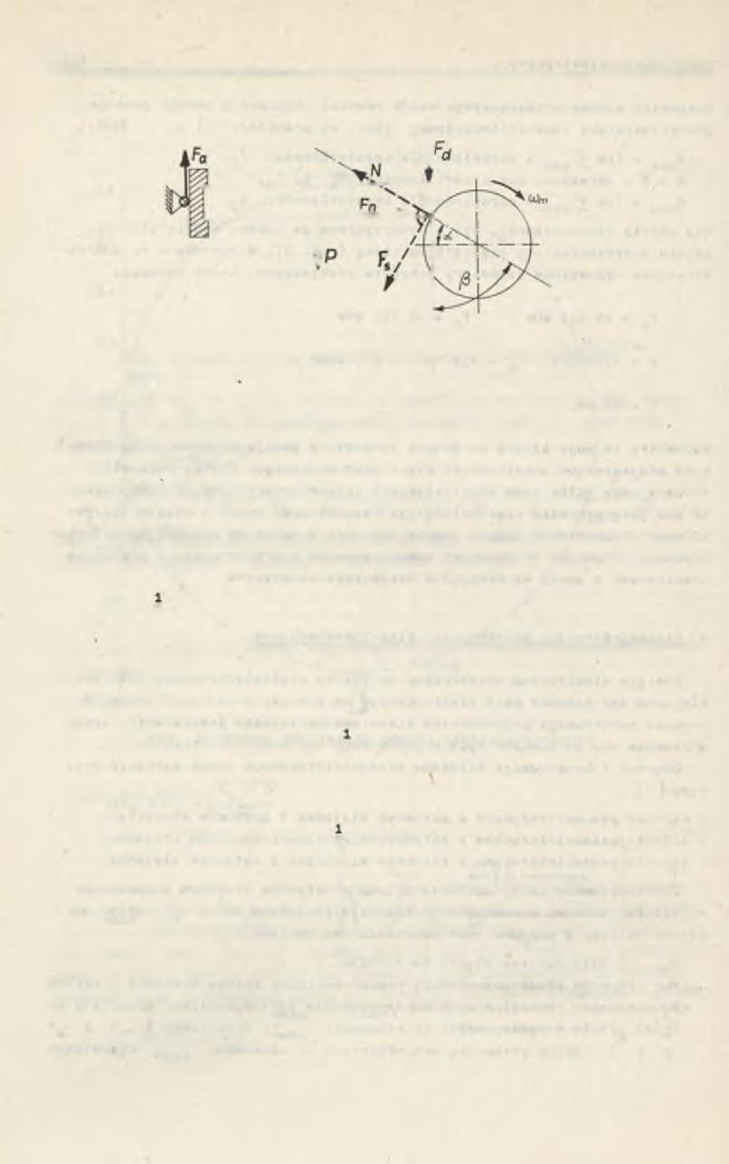 102 T. Glinka Rye. 3. K i n e matyczny schemat silnika piezoelektrycznego W e k t o r y s ił Fd, P, F#, Fp na rye. 3 narysowane sę linię cięgłę.