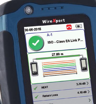 Wire 7 pert WireXpert ustanawia nowe standardy łatwego w obsłudze, graficznego i dotykowego interfejsu dla jednostki