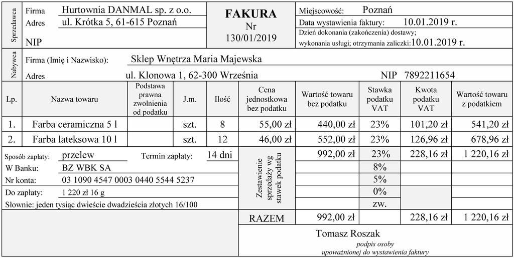 Zadanie 12. r Który dokument należy wystawić, aby skorygować błąd występujący w przedstawionej fakturze? Notę odsetkową. Notę korygującą. Fakturę korygującą zwiększającą.