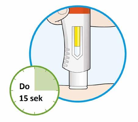 5. Rozlegnie się drugie kliknięcie. Przed wyjęciem wstrzykiwacza sprawdzić, czy całe okienko zmieniło barwę na żółtą.