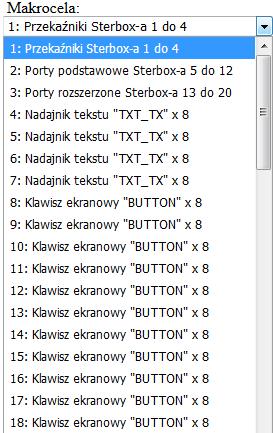 Konfiguracja aplikacji. Tak jak jest opisane na początku instrukcji, aplikacja pobiera wszystkie informacje, stany, ikony, opisy stron, klawiszy, teksty bezpośrednio ze Sterboxa.