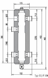 4301) wg EN 10088-2, kompletnie zmontowana zawierająca: 2 zawory kulowe 1 /1¼ /1½ z ręcznym pokrętłem i zintegrowanym termometrem (0-120 C) profile ze stali nierdzewnej z wbudowanym zaworem zwrotnym,