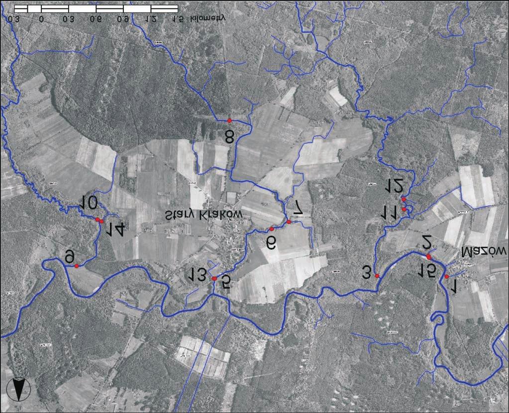 www.geoportal.gov.pl) Fig. 2. Sites and investigated streams on an air photo.
