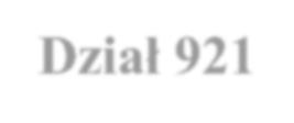 Dział 921 KULTURA I OCHRONA DZIEDZICTWA NARODOWEGO Rozdział 92105 "Pozostałe zadania w zakresie kultury" zaplanowano kwotę 71.020 zł wydatkowano 71.015,70 zł.