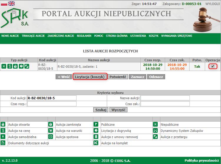 W tym momencie wszystkie zaznaczone aukcje zostają dodane do koszyka i należy wybrać Przejdź do koszyka.