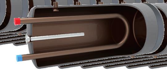 (MPa) 0,6 Długść (mm) 850 950 1050 1150 Średnica (mm) 420 *pcja ddatkwa (mżliwść mntażu grzałki elektrycznej) plietylen -1 cm Wymiennik z wężwnicą pjedynczą cechuje: - trwałe zabezpieczenie