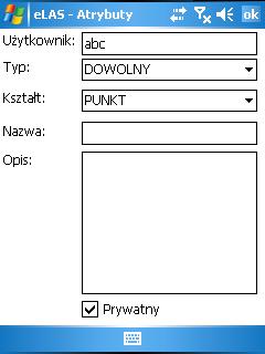 3.7 Edycja Aby dodać nowy obiekt należy w trybie edycji przytrzymać rysik przez dłuższą chwilę aż pojawi się menu kontekstowe: Po wybraniu Pomiar z ręki pojawi się okno wyboru typu obiektu i jego