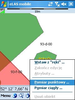 Opcja Pomiar punktowy umożliwia dodanie punktu na