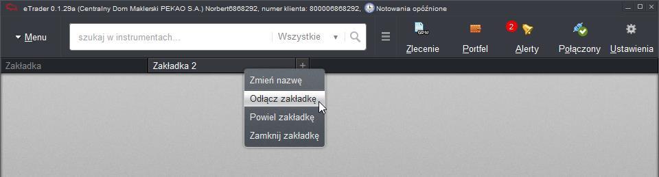 Korzystając z urządzeń z wieloma ekranami można wydzielić zakładki do osobnego okna aplikacji, umożliwiając przeniesienie jej na drugi ekran komputera.