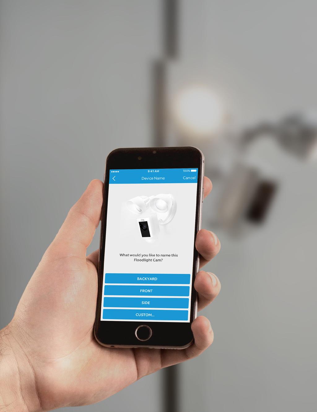 Przeprowadź konfigurację z poziomu aplikacji Wybierz w aplikacji Ring Set Up a Device i postępuj