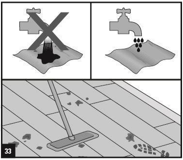 Przy silnych zabrudzeniach proszę użyć odpowiedniego mopa do czyszczenia