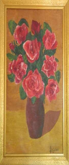 Tytuł: Róże / Roses Technika: olej na płótnie / oil on canvas, 66x42cm, z ramą