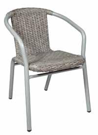 82 cm Siedzisko: Wys.44 cm Khaki 78618 300,00 PLN GrAnada Fotel wykonany z ramy aluminiowej 25/32 mm i półokrągłej plecionki z włókna syntetycznego. W zestawie z poduszką.
