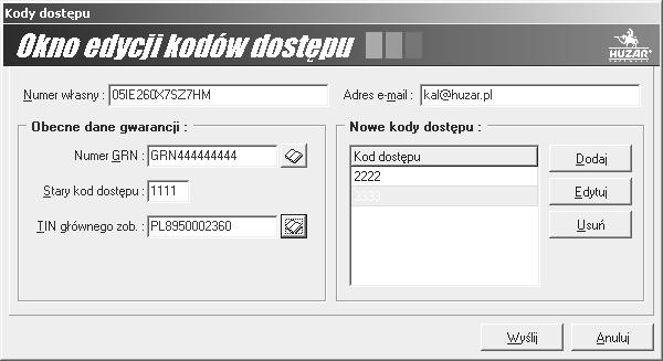System OSOZ Moduł gwarancji współpracuje z systemem OSOZ (Ogólnopolsk System Obsługi Zabezpieczeń i Pozwoleń) w zakresie zmiany kodu dostępu do gwarancji (komunikat IE26), zapytania o gwarancję