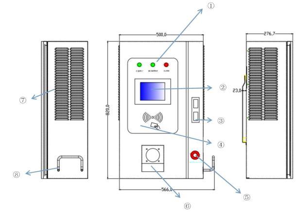 Stacja szybkiego ładowania pojazdów elektrycznych o mocy 20kW Model: SET450-40B (CHAdeMo, CCS, CHAdeMO+CCS) Ładowarka naścienna lub stojąca, na użytek prywatny lub ogólnodostępny.