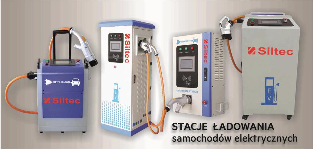 System ładowania samochodów ZAKRES PRODUKTOWY STACJI ŁADOWANIA POJAZDÓW ELEKTRYCZNYCH Stacje szybkiego ładowania prądem stałym o mocach wyjściowych od 20kW do 200kW, Przenośne mobilne stacje