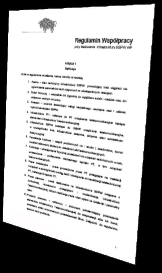 Udostępnione łącza światłowodowe SSPW WPP do testów do czasu powołania Operatora Infrastruktury 1. Białystok - Gródek 2.