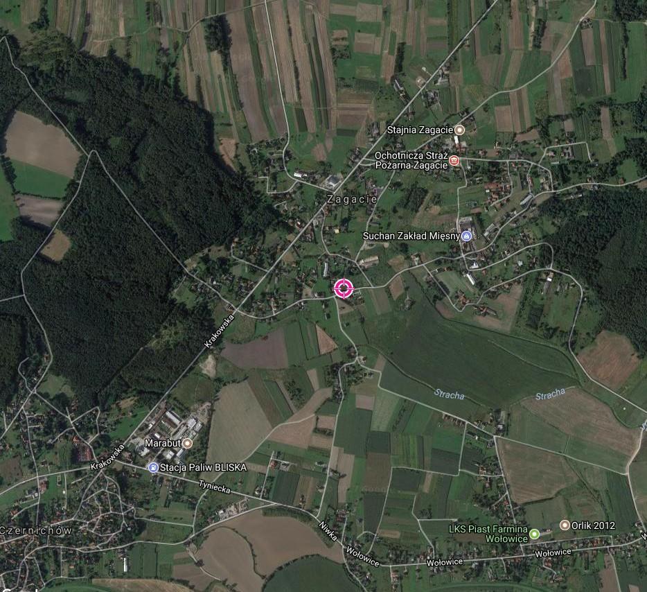 Poniżej fragment mapy z zaznaczoną lokalizacją przedmiotowej nieruchomości widok z lotu ptaka: LOKALIZACJA I OTOCZENIE NIERUCHOMOŚCI, STAN USŁUG I ZAPLECZA BYTOWEGO Nieruchomość stanowiąca przedmiot