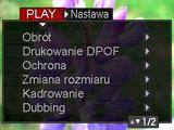 à Menu Wyświetla menu PLAY. W menu PLAY można wykonywać następujące operacje. 1Za pomocą przycisków [4] i [6] Zakładki wybierz zakładkę, w której znajduje się element menu, który chcesz skonfigurować.