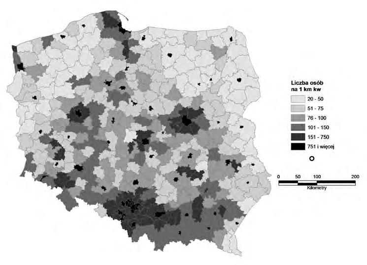 98 Jerzy Dzieciuchowicz 3. Łódź (718 960), 4. Wrocław (631 188) i 5. Poznań (550 742). Zauważmy, że każdy z nich liczy ponad 0,5 mln mieszkańców.