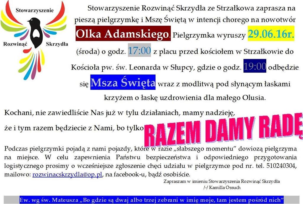 PIELGRZYMKA Pomagać można na różne sposoby, nie tylko materialnie.