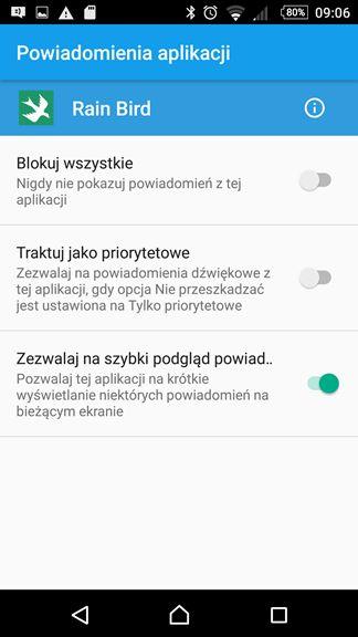 Ustawienia powiadomień UPEWNIJ SIĘ! Ustawienia systemowe! Aplikacja nie może mieć blokady powiadomień!