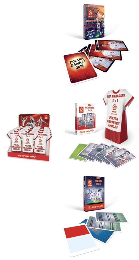karty do gry Oficjalne produkty Polskiej reprezentacji! Graj w swoje ulubione gry karciane z wizerunkami najpopularniejszych piłkarzy z polskiej kadry.