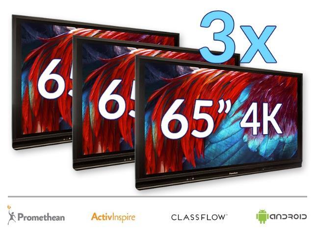 Oferta dla szkół podstawowych uczestniczących w Rządowym programie Wariant Zestaw 3 x Monitor interaktywny 65 4K z Androidem 8.0 marki Promethean Androidem 8.