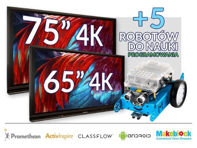 Wariant 3 x Monitor Interaktywny Promethean 65 4K z Androidem + x komputer OPS z Windows 0 PRO PL lub do wyboru x Monitor Interaktywny Promethean 65 4K z Androidem + x laptop z Windows 0 Komputer OPS