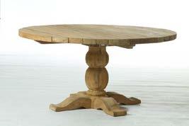 TABLES RUSTIC - RECYCLED TEAK Prabhu erosi round table - top 5 cm
