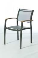ALUMINIUM CHAIRS Oblong aluminium ALU ARM Oblong aluminium TEAK ARM OCO 199 65 x 56 x 85 - white white OCO 204 65 x 56