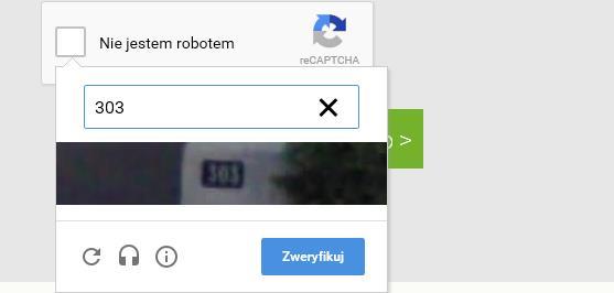 ), zaznacz opcję Nie jestem robotem, a następnie kliknij przycisk Wyślij wiadomość.