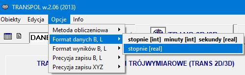 W tym celu należy wyodrębnić z naszego dziennika pomiarowego dane: B,L i h, uporządkowane zgodnie z
