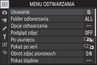 Poruszanie się po menu Przesuń palcem do góry lub w dół, aby przesunąć obraz. Stuknij w ikonę menu, aby wybrać menu.