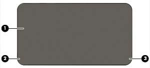 Góra Płytka dotykowa TouchPad Element Opis (1) Obszar płytki dotykowej TouchPad Odczytuje gesty wykonywane palcami w celu przesuwania wskaźnika lub aktywowania elementów widocznych na ekranie.