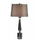 KRYSZTAŁ/CHROM H 30CM ML6874 LAMPA STOŁOWA ADORA Z ABAŻUREM, LEN GRAFIT, PODSTAWA KRYSZTAŁ